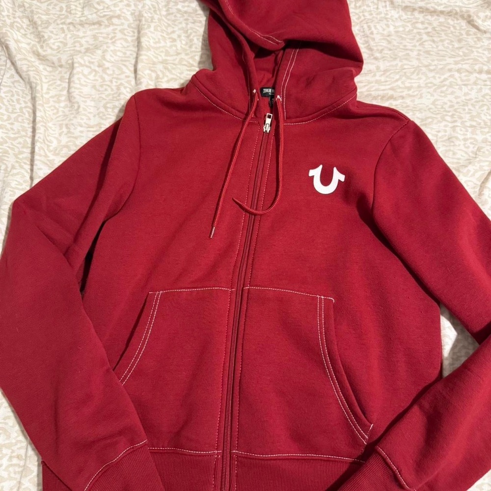 True Religion Burgundy Graphic Hoodie
